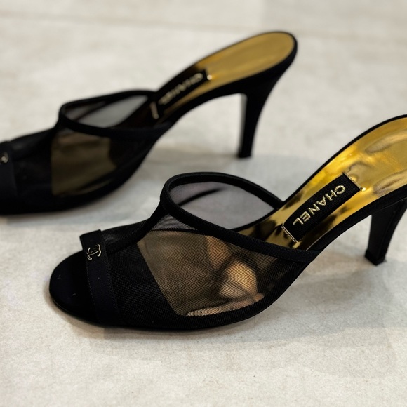 Chanel mesh open toe black slide - Picture 2 of 5